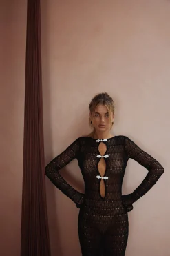 SAME Keyhole Crochet Dress- Dresses