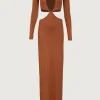 SAME Long Sleeve Cut Out Maxi Dress- Dresses