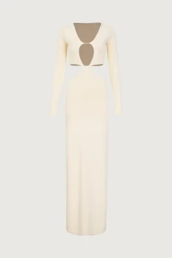 SAME Long Sleeve Cut Out Maxi Dress- Dresses | Bridal