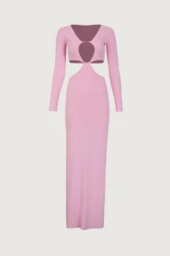 SAME Long Sleeve Cut Out Maxi Dress- Dresses