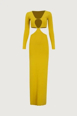 SAME Long Sleeve Cut Out Maxi Dress- Dresses