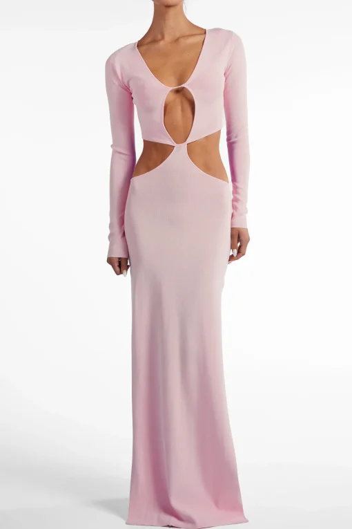 SAME Long Sleeve Cut Out Maxi Dress- Dresses