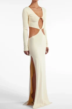 SAME Long Sleeve Cut Out Maxi Dress- Dresses | Bridal