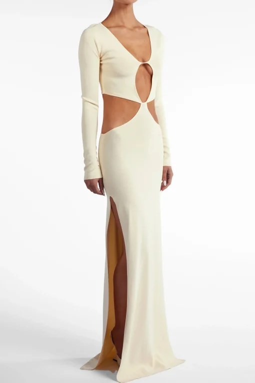SAME Long Sleeve Cut Out Maxi Dress- Dresses | Bridal