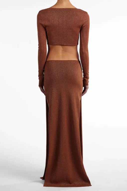 SAME Long Sleeve Cut Out Maxi Dress- Dresses