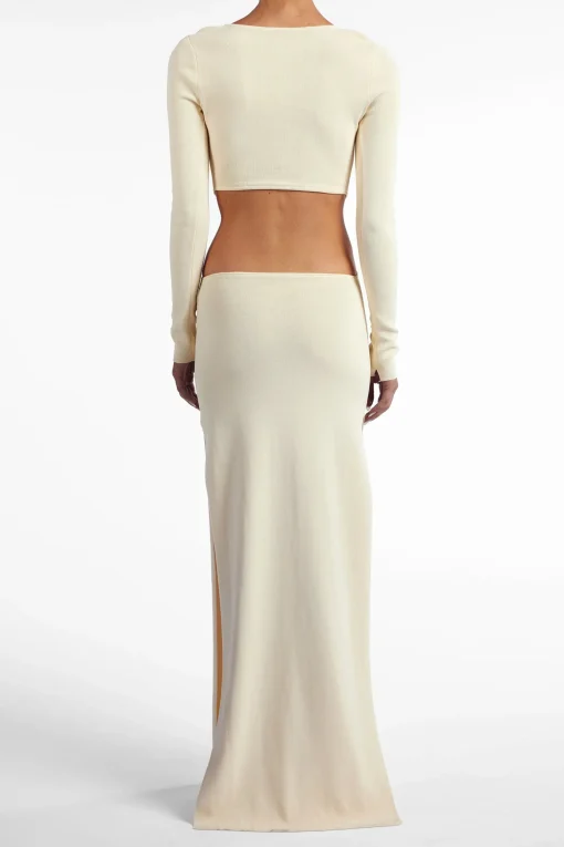 SAME Long Sleeve Cut Out Maxi Dress- Dresses | Bridal