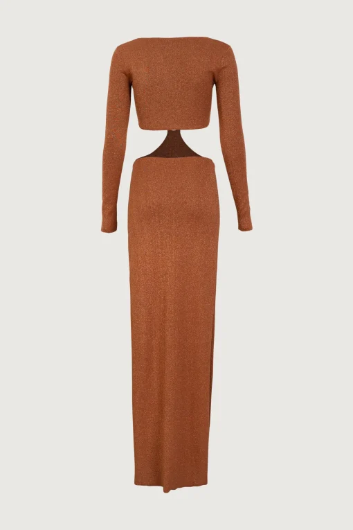 SAME Long Sleeve Cut Out Maxi Dress- Dresses