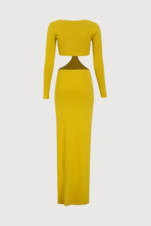 SAME Long Sleeve Cut Out Maxi Dress- Dresses