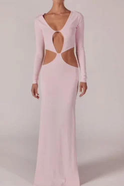 SAME Long Sleeve Cut Out Maxi Dress- Dresses