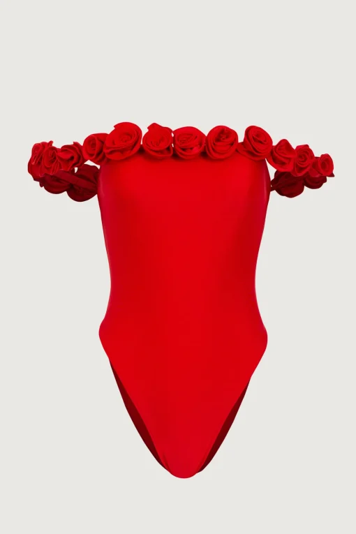 SAME Rosette Off Shoulder One Piece-Women Women