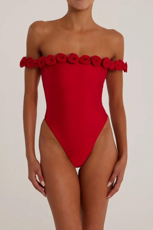 SAME Rosette Off Shoulder One Piece-Women Women