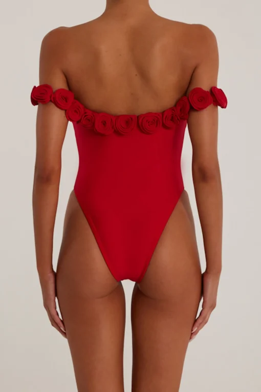 SAME Rosette Off Shoulder One Piece-Women Women