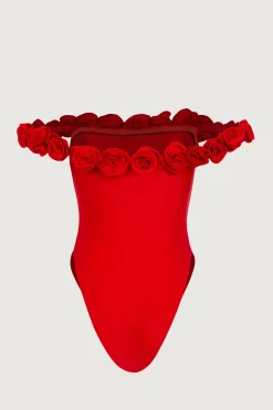 SAME Rosette Off Shoulder One Piece-Women Women