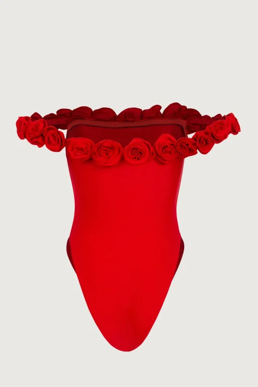 SAME Rosette Off Shoulder One Piece-Women Women