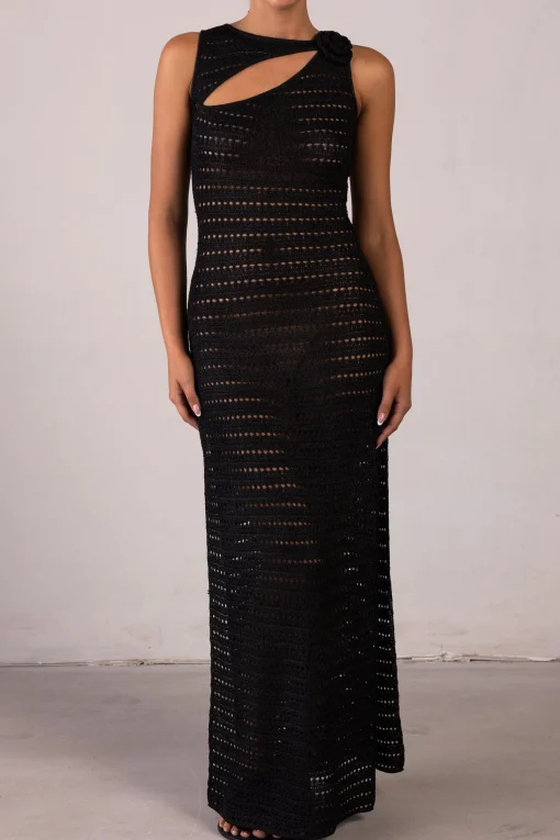 SAME Rosette Sleeveless Crochet Dress- Dresses