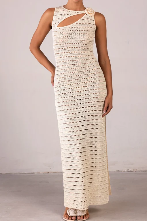 SAME Rosette Sleeveless Crochet Dress- Dresses | Bridal