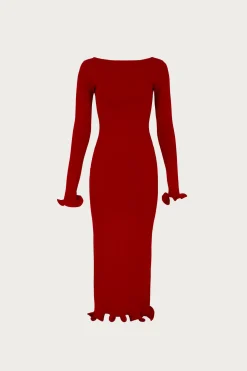 SAME Ruffle Hem Midi Dress- Dresses