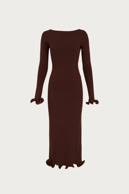 SAME Ruffle Hem Midi Dress- Dresses