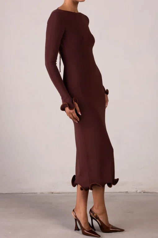 SAME Ruffle Hem Midi Dress- Dresses