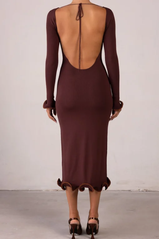 SAME Ruffle Hem Midi Dress- Dresses