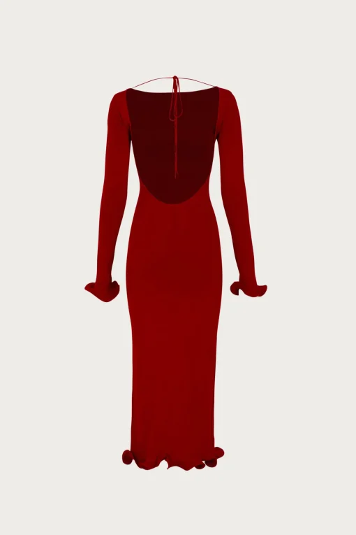 SAME Ruffle Hem Midi Dress- Dresses