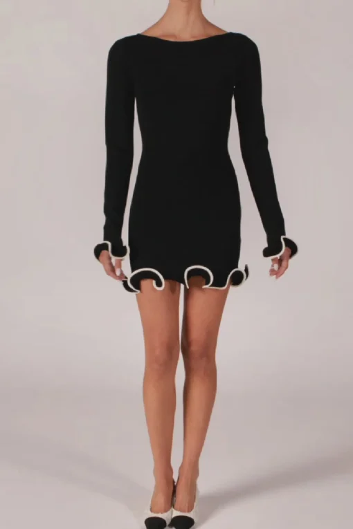 SAME Ruffle Hem Mini Dress- Dresses