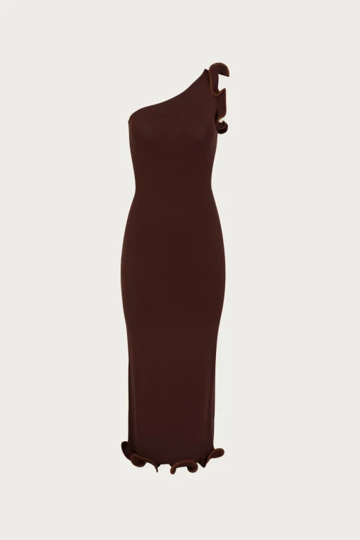 SAME Ruffle Hem One Shoulder Dress- Dresses