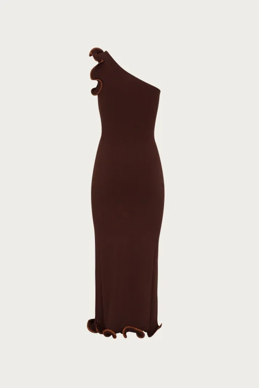 SAME Ruffle Hem One Shoulder Dress- Dresses