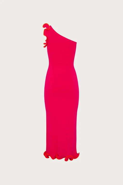 SAME Ruffle Hem One Shoulder Dress- Dresses