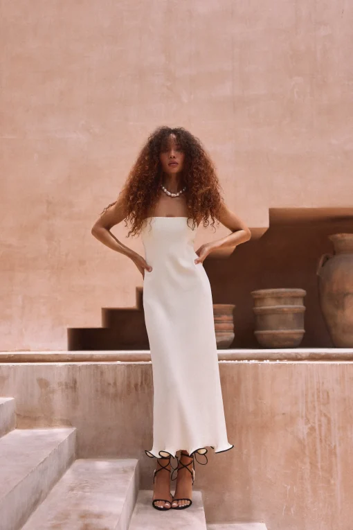 SAME Ruffle Hem Strapless Dress- Dresses | Bridal