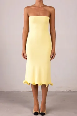 SAME Ruffle Hem Strapless Dress- Dresses