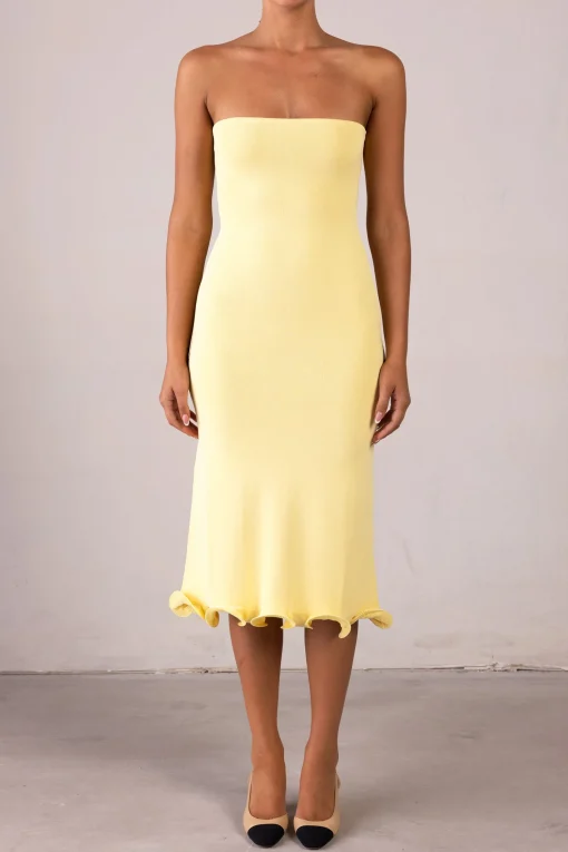 SAME Ruffle Hem Strapless Dress- Dresses
