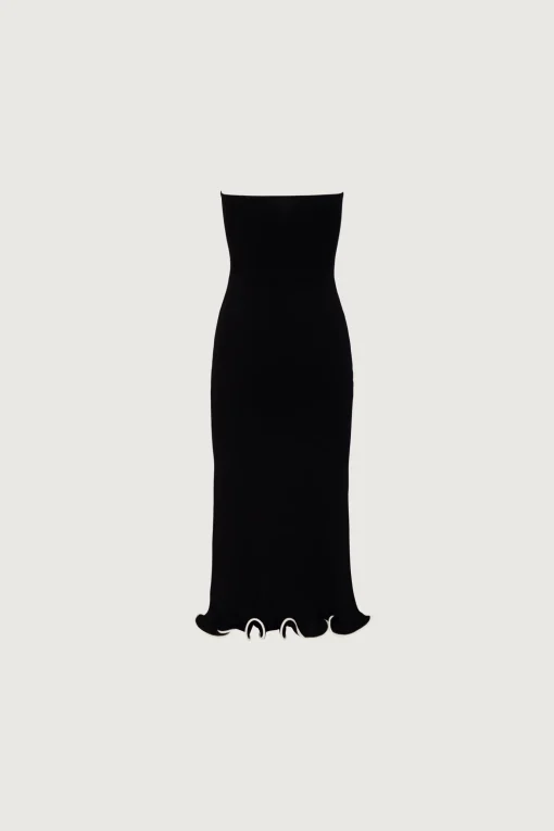 SAME Ruffle Hem Strapless Dress- Dresses