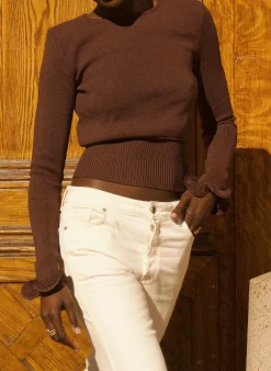 SAME Ruffle Hem Sweater- Tops