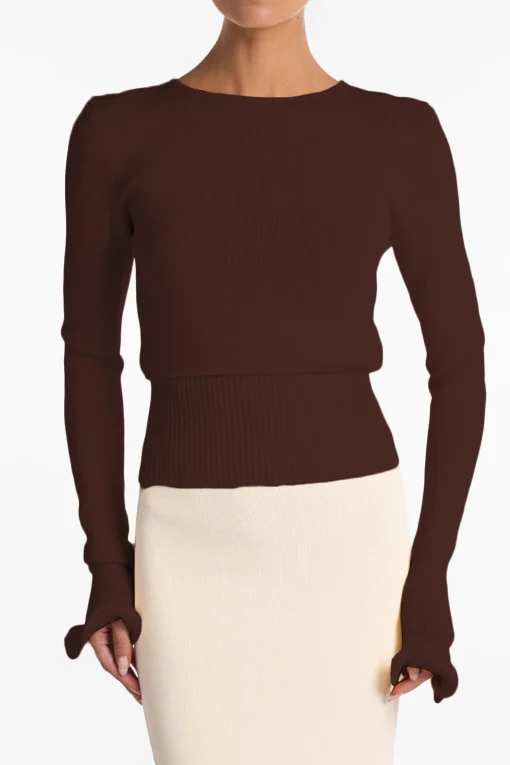 SAME Ruffle Hem Sweater- Tops