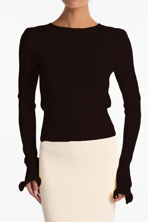 SAME Ruffle Hem Sweater- Tops