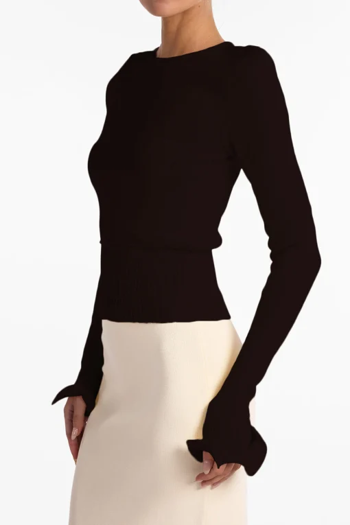 SAME Ruffle Hem Sweater- Tops