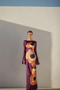 SAME Silk Floral Gown- Dresses