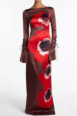 SAME Silk Floral Gown- Dresses