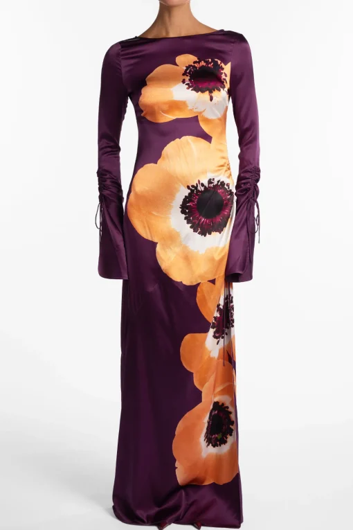 SAME Silk Floral Gown- Dresses