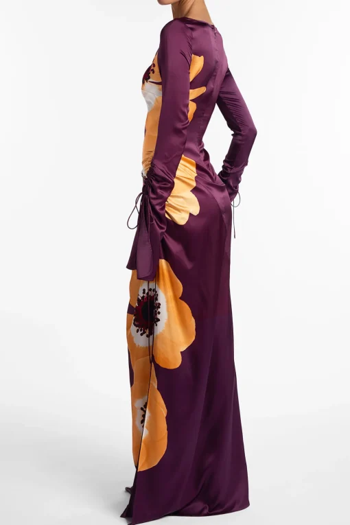 SAME Silk Floral Gown- Dresses
