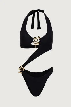 SAME Spiral Halter One Piece-Women Women