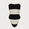 SAME Stripe Strapless One Piece-Women Women