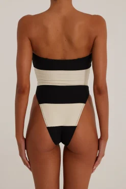 SAME Stripe Strapless One Piece-Women Women