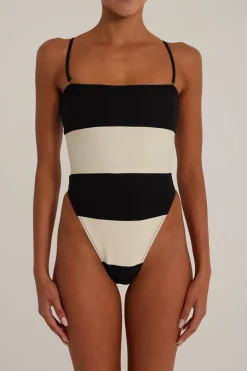 SAME Stripe Strapless One Piece-Women Women